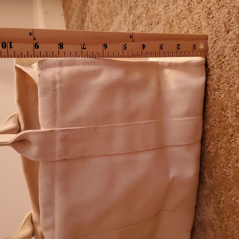 Cream Tote Bag with Patterned Strap - Picture 4 of 8